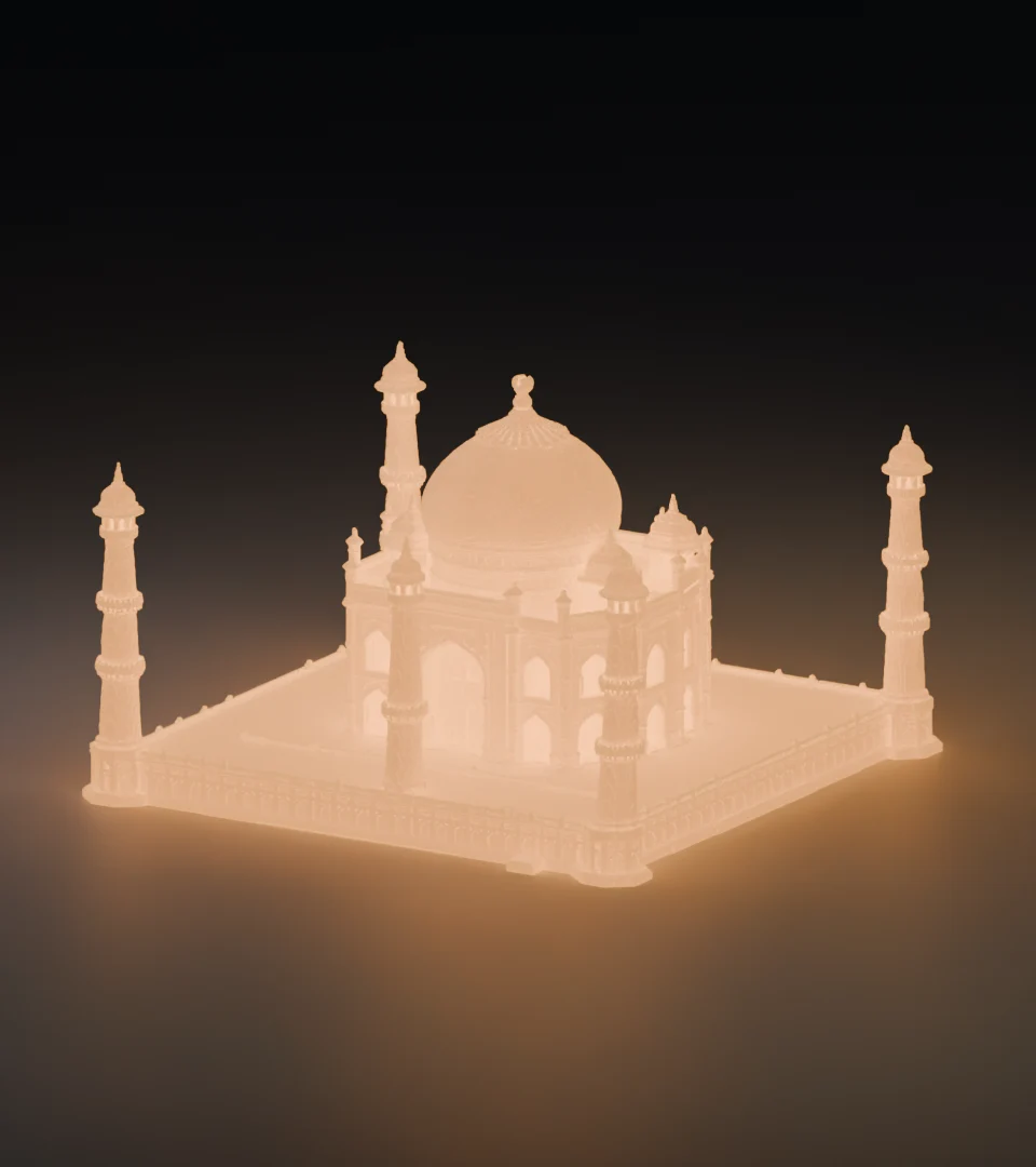 Taj Mahal — rendu 3D allumé