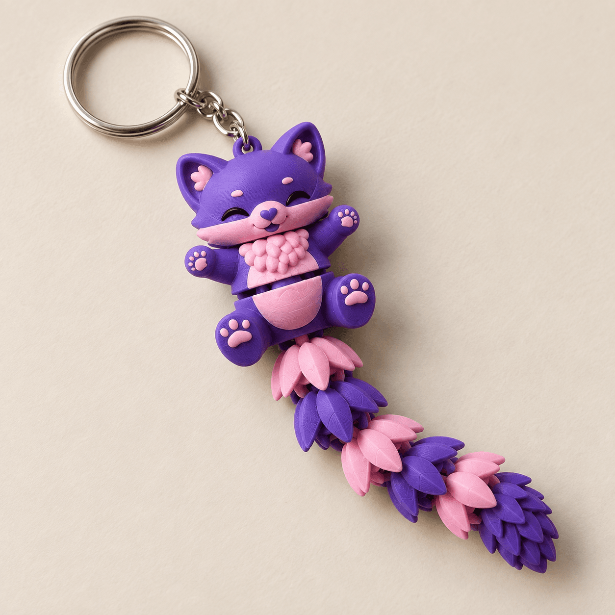 Porte-clé chat articulé