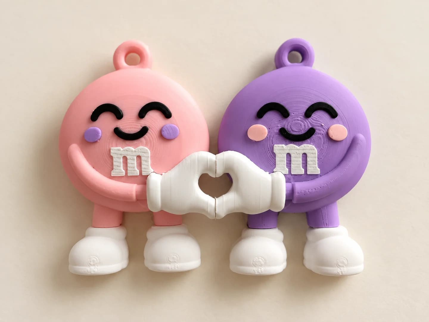 Duo de porte-clés rose et violet