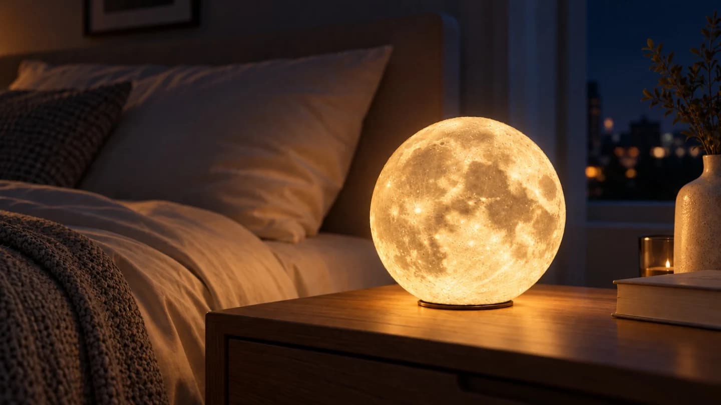 Lampe Lune — Allumée